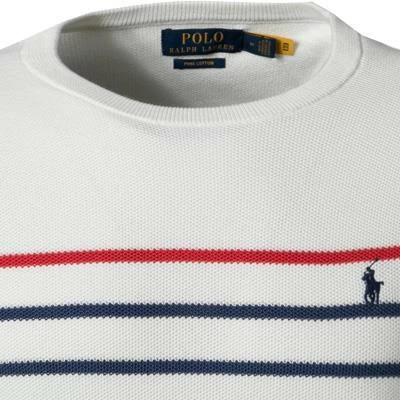 Polo Ralph Lauren Pullover 710857758/001 Pima Baumwolle, Weiß gestreift, Weiß 5 Polo Ralph Lauren Pullover 710857758/001 Pima Baumwolle, Weiß gestreift, Weiß – Bild 3