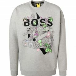 BOSS Sweatshirt Salbo Lotus 50464627/053 Baumwolle, Hellgrau meliert, Hellgrau