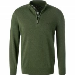 Barbour Pullover Avoch Half duffle bag MKN1222GN74 Troyer, Baumwolle, Grün meliert