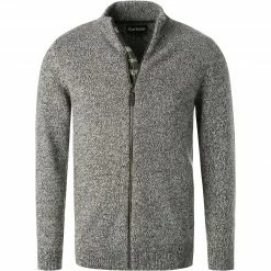 Barbour Cardigan Five Zip grey MKN1366GY72 Strickjacke, Wolle, Grau meliert