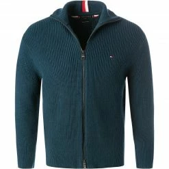 Tommy Hilfiger Cardigan MW0MW21305/DBM Strickjacke, Bio Baumwolle, Petrol