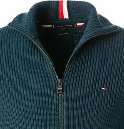 Tommy Hilfiger Cardigan MW0MW21305/DBM Strickjacke, Bio Baumwolle, Petrol -striangebote 383932 norm2