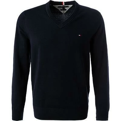 Tommy Hilfiger Pullover MW0MW22349/DW5 Baumwolle, Navy 4 Tommy Hilfiger Pullover MW0MW22349/DW5 Baumwolle, Navy – Bild 2