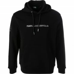 KARL LAGERFELD Hoody 705410/0/521900/910 Hoodie, Baumwolle, Schwarz, Schwarz-silber