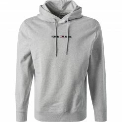TOMMY JEANS Hoodie DM0DM11632/PJ4 Baumwolle, Hellgrau meliert, Hellgrau