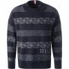 Tommy Hilfiger Pullover MW0MW21309/0GY Wolle-Baumwolle, Dunkelblau gestreift, Nachtblau -striangebote 384313 master