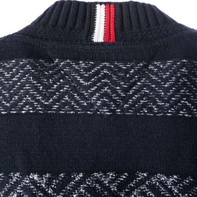 Tommy Hilfiger Pullover MW0MW21309/0GY Wolle-Baumwolle, Dunkelblau gestreift, Nachtblau 5 Tommy Hilfiger Pullover MW0MW21309/0GY Wolle-Baumwolle, Dunkelblau gestreift, Nachtblau – Bild 4
