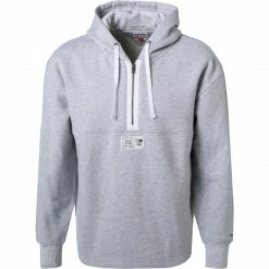 TOMMY JEANS Hoodie DM0DM12354/PJ4 Bio Baumwolle, Hellgrau meliert, Hellgrau