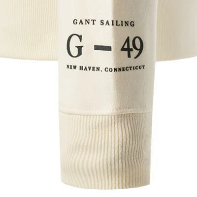 Gant Sweatshirt 2036013/113 Baumwolle, Ecru 6 Gant Sweatshirt 2036013/113 Baumwolle, Ecru – Bild 4