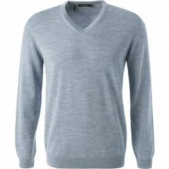 Maerz V-Pullover 470400/306 Modern Fit, Merinowolle, Blau