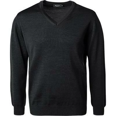 Maerz V-Pullover 490400/595 Merinowolle, Schwarz, Black 5 Maerz V-Pullover 490400/595 Merinowolle, Schwarz, Black – Bild 3