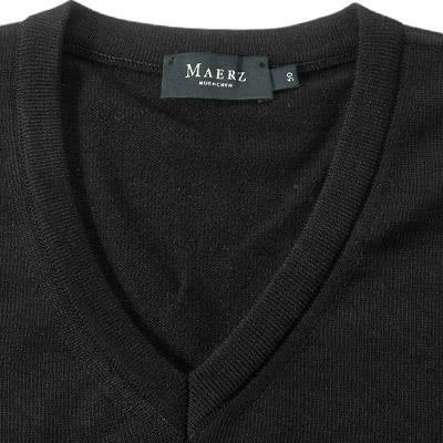 Maerz V-Pullover 490400/595 Merinowolle, Schwarz, Black 6 Maerz V-Pullover 490400/595 Merinowolle, Schwarz, Black – Bild 4