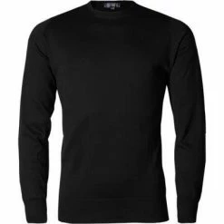 John Smedley RH-Pullover Hatfield/black Easy Fit, Baumwolle, Schwarz